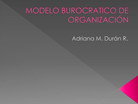 MODELO BUROCRATICO DE ORGANIZACIÓN