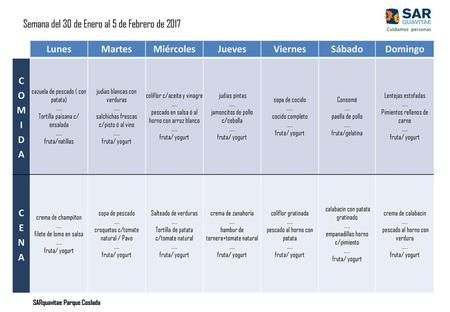 Lunes Martes Miércoles Jueves Viernes Sábado Domingo COMIDA CENA