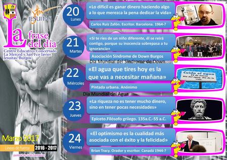 20 Lunes Martes Miércoles Jueves Viernes