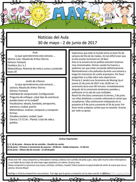 Noticias del Aula 30 de mayo - 2 de junio de 2017