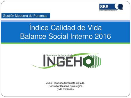 Índice Calidad de Vida Balance Social Interno 2016