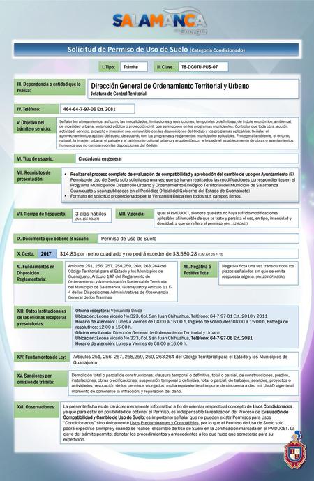 Solicitud de Permiso de Uso de Suelo (Categoría Condicionado)