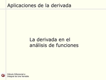 Aplicaciones de la derivada