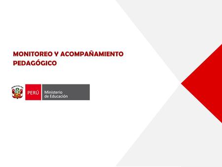 Monitoreo pedagógico Es el recojo y análisis de información de los procesos y productos pedagógicos para la adecuada toma de decisiones. También puede.