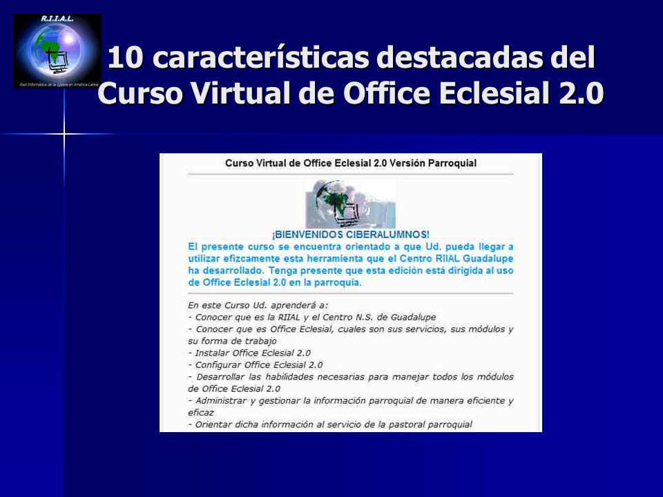 10 características destacadas del Curso Virtual de Office Eclesial ppt  descargar