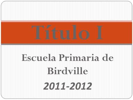 Título I Escuela Primaria de Birdville