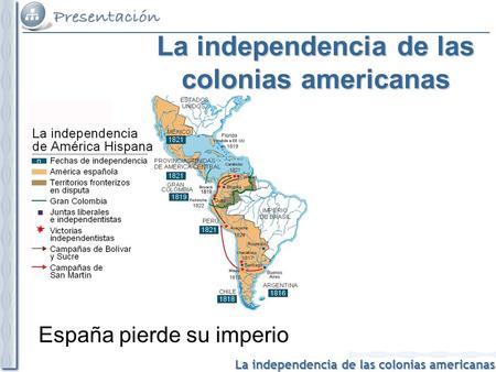 La independencia de las colonias americanas