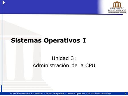 Unidad 3: Administración de la CPU