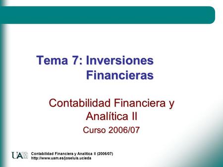 Tema 7: Inversiones Financieras