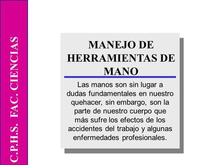 MANEJO DE HERRAMIENTAS DE MANO