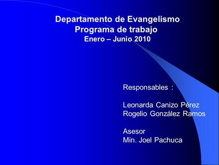 Departamento de Evangelismo