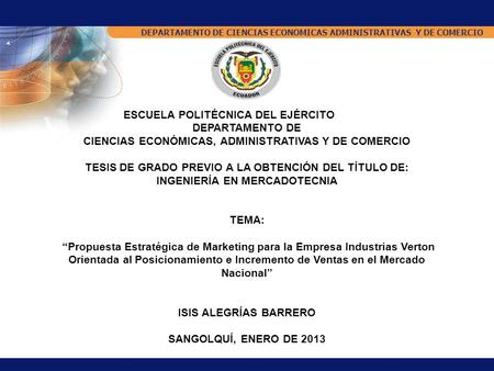 DEPARTAMENTO DE CIENCIAS ECONOMICAS ADMINISTRATIVAS Y DE COMERCIO