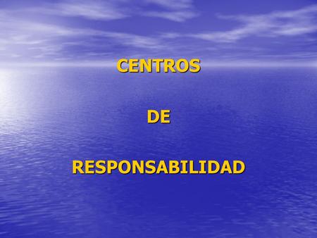 CENTROS DE RESPONSABILIDAD.