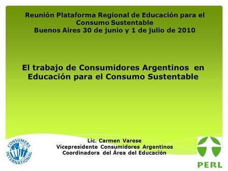 Reunión Plataforma Regional de Educación para el Consumo Sustentable
