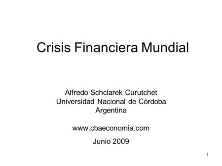 Crisis Financiera Mundial