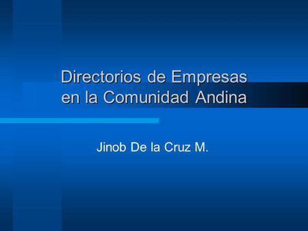 Directorios de Empresas en la Comunidad Andina