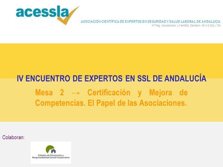 IV ENCUENTRO DE EXPERTOS EN SSL DE ANDALUCÍA