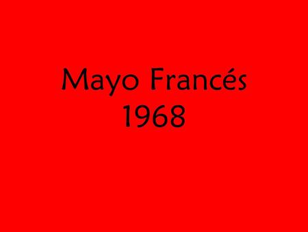 Mayo Francés 1968.