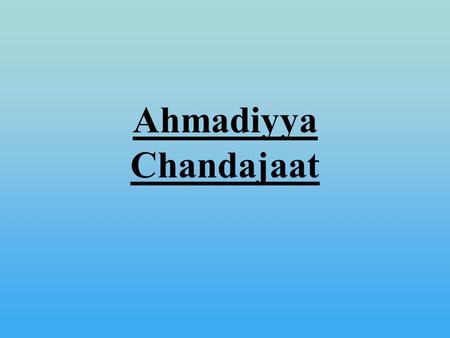 Ahmadiyya Chandajaat.