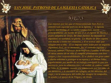 SAN JOSE PATRONO DE LA IGLESIA CATOLICA