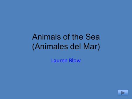 Animals of the Sea (Animales del Mar) Lauren Blow.