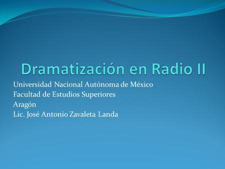 Dramatización en Radio II