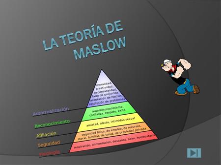 La Teoría de Maslow.