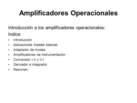 Amplificadores Operacionales