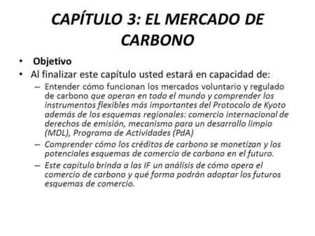 CAPÍTULO 3: EL MERCADO DE CARBONO