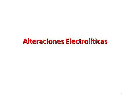 Alteraciones Electrolíticas