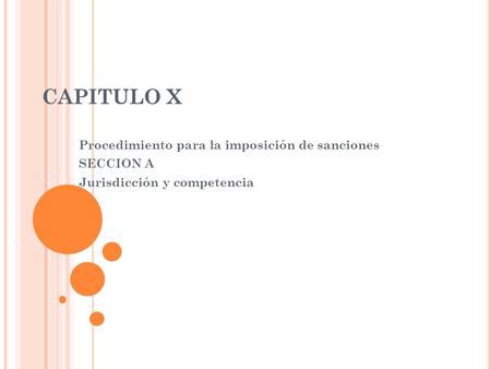CAPITULO X Procedimiento para la imposición de sanciones SECCION A Jurisdicción y competencia.
