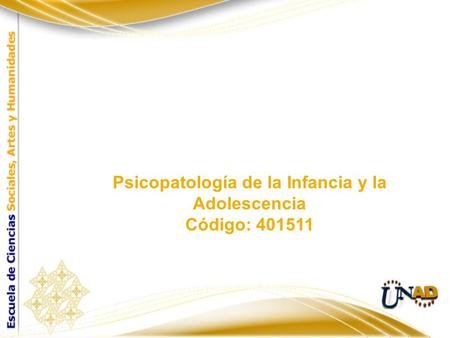 Psicopatología de la Infancia y la Adolescencia
