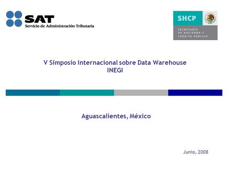 V Simposio Internacional sobre Data Warehouse INEGI Aguascalientes, México Junio, 2008.