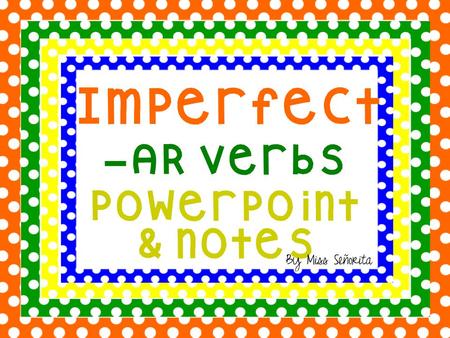 What is the Imperfect? The imperfect is a form of the past tense that is used when an action: – Used to happen – Happened repeatedly or habitually – Happened.