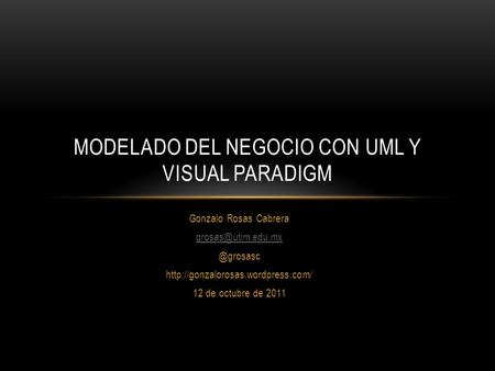 Modelado del negocio con UML y Visual Paradigm