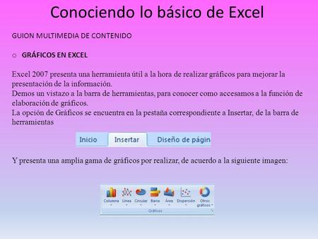 Conociendo lo básico de Excel