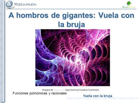 Vuela con la bruja A hombros de gigantes: Vuela con la bruja Funciones polinómicas y racionales Imagen de Rebeca JR bajo licencia Creative CommonsRebeca.