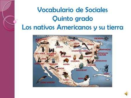 Vocabulario de Sociales Quinto grado Los nativos Americanos y su tierra.