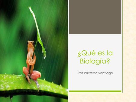 ¿Qué es la Biología? Por Wilfredo Santiago.