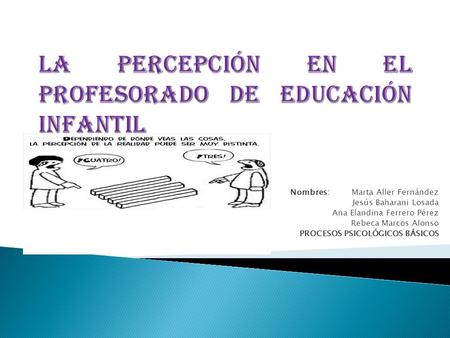 Nombres: Marta Aller Fernández Jesús Baharani Losada Ana Elandina Ferrero Pérez Rebeca Marcos Alonso PROCESOS PSICOLÓGICOS BÁSICOS.