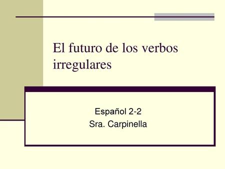 El futuro de los verbos irregulares