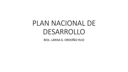 PLAN NACIONAL DE DESARROLLO