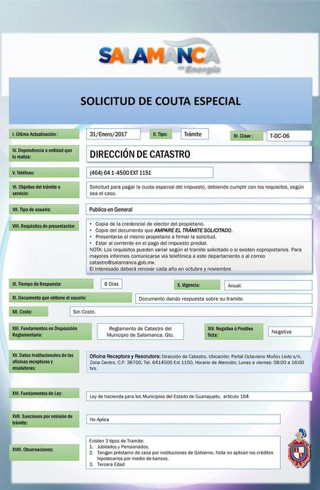 SOLICITUD DE COUTA ESPECIAL