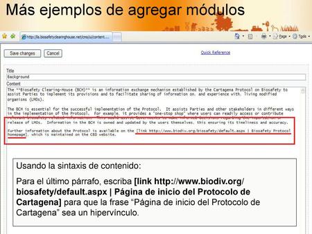 Más ejemplos de agregar módulos