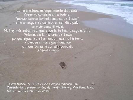 La fe cristiana es seguimiento de Jesús