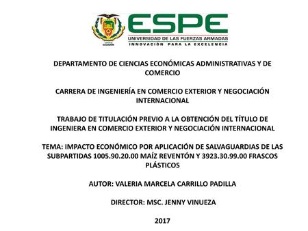 DEPARTAMENTO DE CIENCIAS ECONÓMICAS ADMINISTRATIVAS Y DE COMERCIO