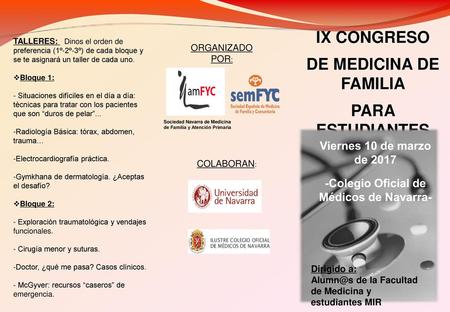 IX CONGRESO DE MEDICINA DE FAMILIA PARA ESTUDIANTES