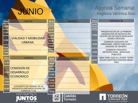 JUNIO Agenda Semanal Regidora Verónica Soto