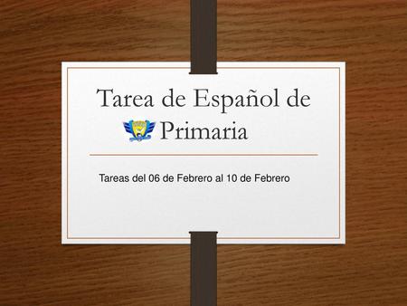 Tarea de Español de Primaria