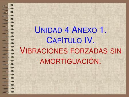 Unidad 4 Anexo 1. Capítulo IV. Vibraciones forzadas sin amortiguación.